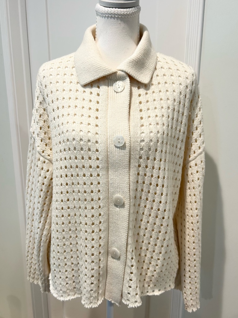 Asos Open-Knit Button Cardigan